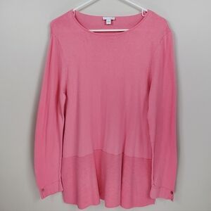 J. Jill Size M Pink Long Sleeve Lightweight Shirt Top